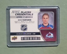 2018-19 Upper Deck MVP Mikko Rantanen NHL Player Credentials Level 1 Access...