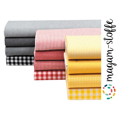 MAGAM-Stoffe "Mona" Vichy Karo klein Baumwollstoff ÖKO-TEX Meterware 50cm