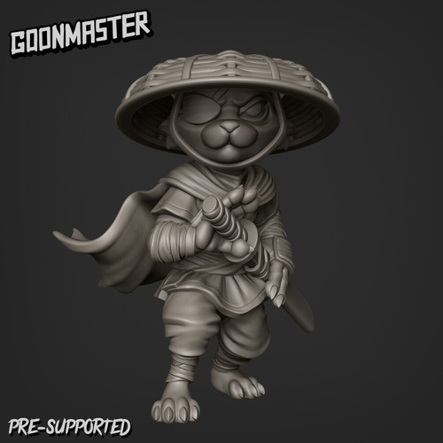 Ninja Cat Rogue Samurai Miniature | D\u0026D 