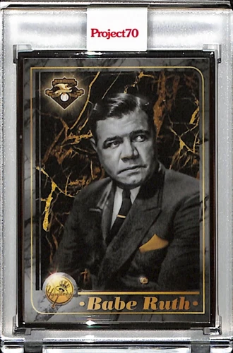 2021 TOPPS PROJECT 70 #551 BABE RUTH BY MIKAEL B. P70 AP SILVER FRAME 50/51