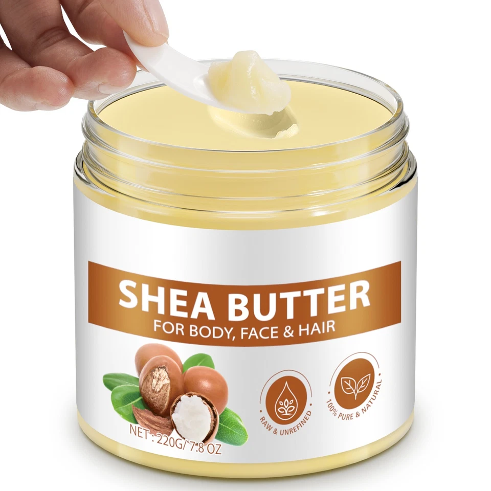 Shea Butter, Pure Natural Shea Butter Raw Organic Body Butter Enriched with Vita - Image 3 of 4