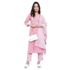 Women Kurti Pent Pockets With Duppata Indian Set Traditional Syntheti Party Wear