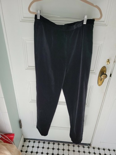 Hannah Anderson Women's Size Medium Black Velvet High Rise Pants - Picture 2 of 7