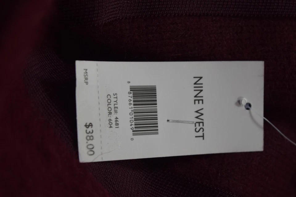 Sombrero para mujer NINE WEST Cloche Angora doble banda lazo púrpura talla única $38 Foto 3 de 4