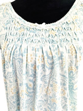 EUC MISS ELAINE Long NIGHTGOWN Sleepshirt CAP SLEEVE COTTON BLEND Aqua S