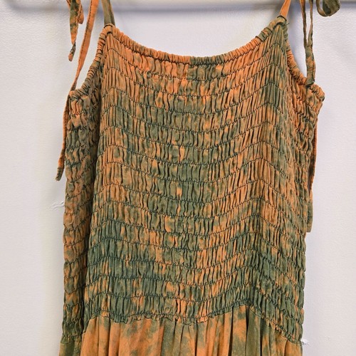 Fairy Pixie Taschentuchsaum Batik Kleid elastisch gesmokt Top recycelt Sari Sil - Bild 11 von 16