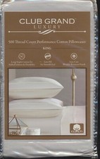 Club Grand Luxury 500 Thread King Pillowcases 100 Cotton Sateen Light Gray
