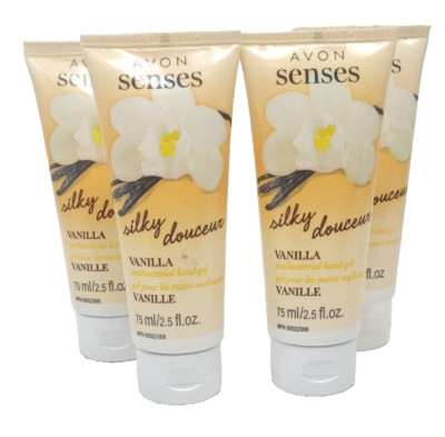 4x Avon Senses Silky Douceur Vanilla Hand Gel 75 ml 2.5 oz Sealed New Old Stock