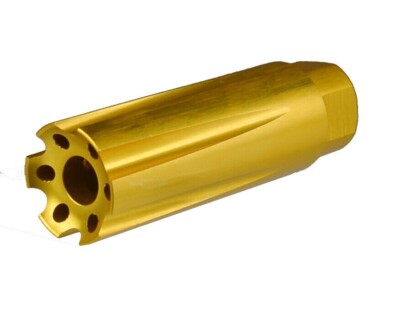 Gold Color 1/2x28 TPI Thread Aluminum Muzzle Brake For 5.7x28