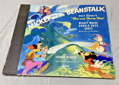Walt Disney Mickey and The Beanstalk NO Records Reader Vintage 1947 Book