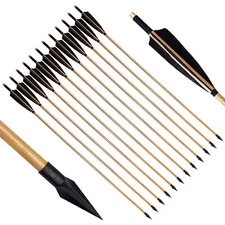 Handmade Tradition Hunting 33" Wooden Arrow LongBow Spine 300 With Medieval Tip