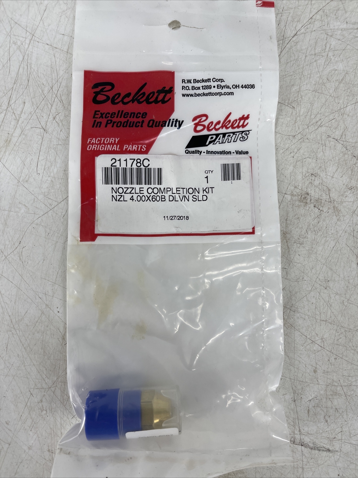 Beckett Nozzle Completion Kit NZL 4.00X60B DLVN SLD NEW eBay