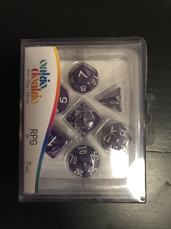 Oakie Doakie - 7-Die Set Marble: Purple Dice Game Family Fun Dice Game