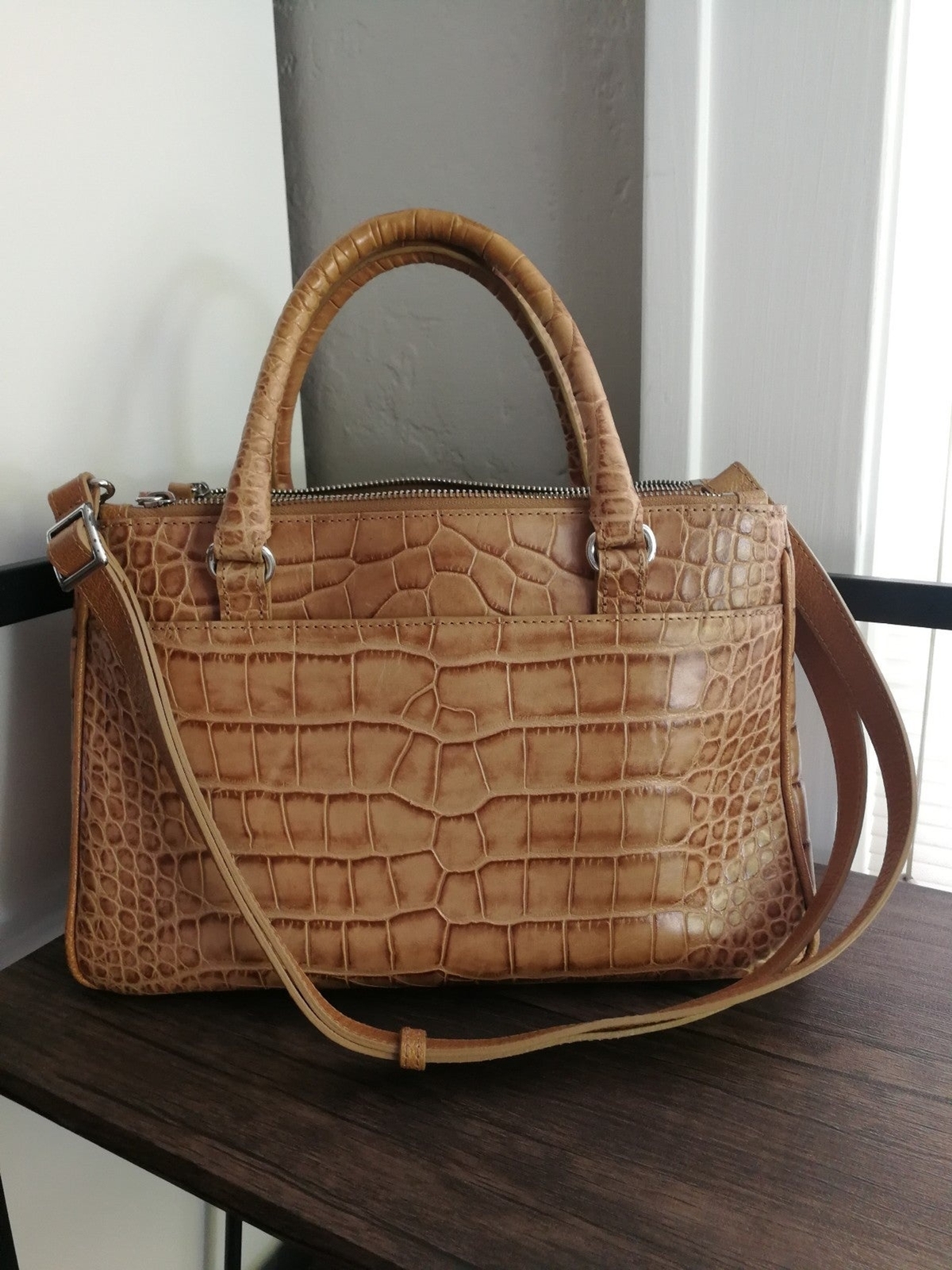 Brighton corcodile pattern leather Satchel - image 2