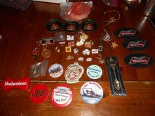 Large Lot Vintage BUDWEISER Anheuser Busch Collectibles Pins Pinbacks Keychains
