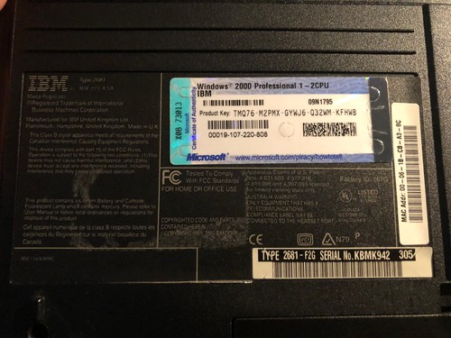 TINKPAD R40 13 P. DOTAZIONE COMPLETA IBM - Foto 3 di 11