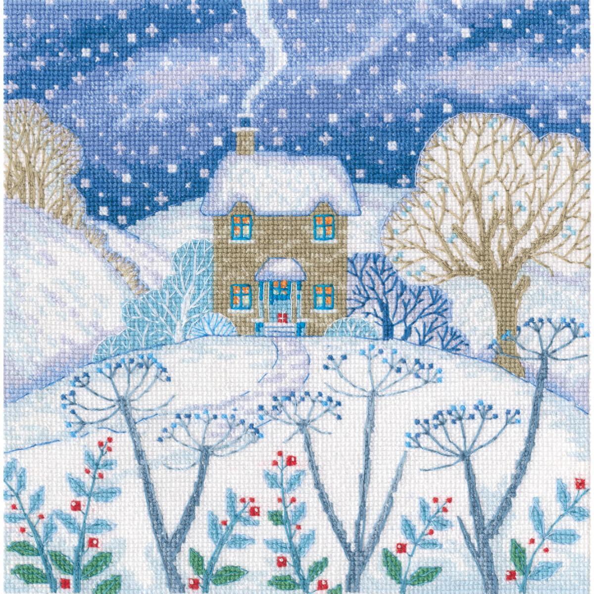 RTO counted cross stitch kit ""In a winter fairy tale"", 20x20cm, DIY