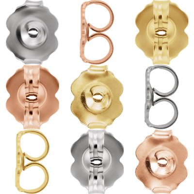Solid Gold or Silver Medium Butterfly Friction Earring Backs Clutch  Nuts