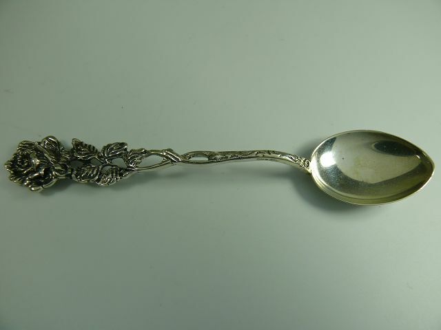 835 Silver Mocha Spoons / Hildesheim Pink / Floral Design / 8.5g- VA8268 835 Silver Mocha Spoons / Hildesheim Pink / Floral Design / 8.5g- VA8268