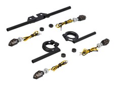 Produktbild - Set: 4x Mini-Blinker 12V LED inkl. Blinkerträger schwarz - für Simson S50, S51, 