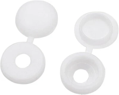 SISI UK HINGED SCREW CAP COVERS WHITE - SMALL & LARGE NO.6 8 10 12 PLASTIC COVER