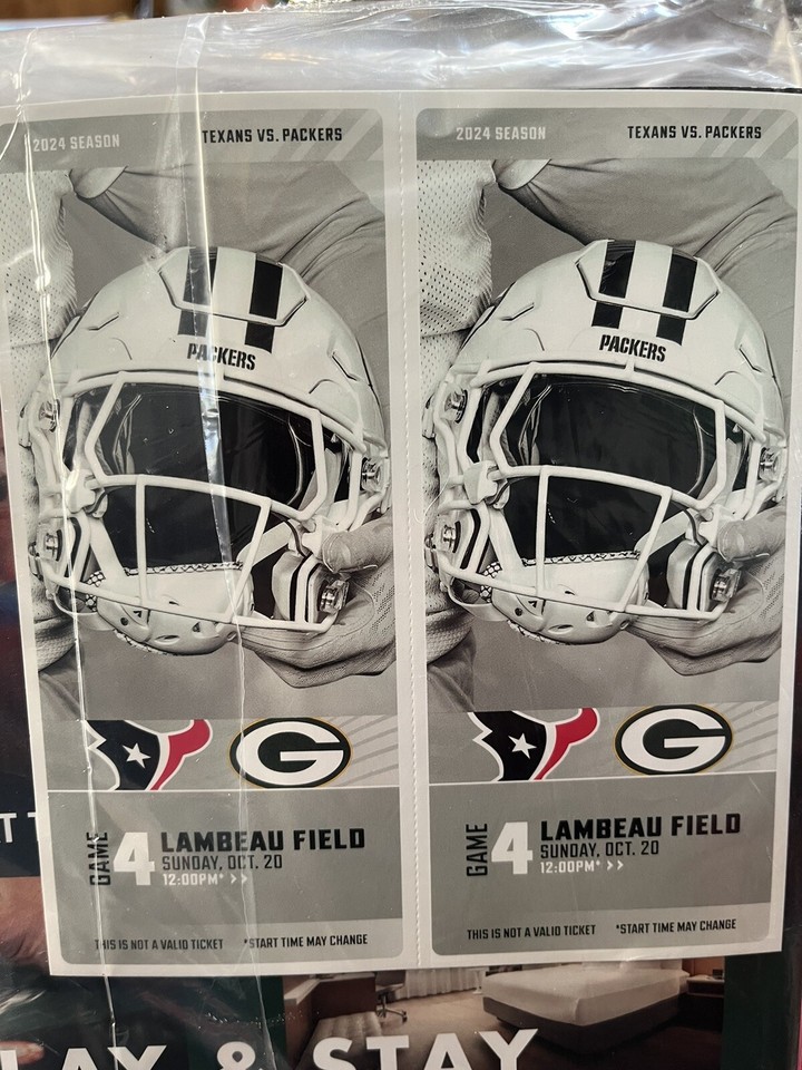 Green Bay PACKERS vs HOUSTON TEXANS Oct 20 GAMEDAY Program W/ Lambeau