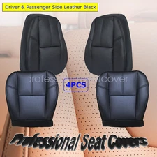 For 2007-2014 Chevy Silverado Tahoe Yukon 1500 Front Leather Seat Cover Black