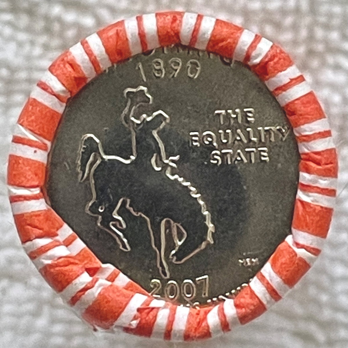 【新品未使用】2007年発行 ワイオミング州Quarter 1 バンク•ロール 2007 D Wyoming State Quarter Uncirculated, Unopened Bank Roll (40