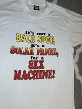 Vintage Bald Spot Sex Machine T Shirt Comedy Humor Size L Made In The USA