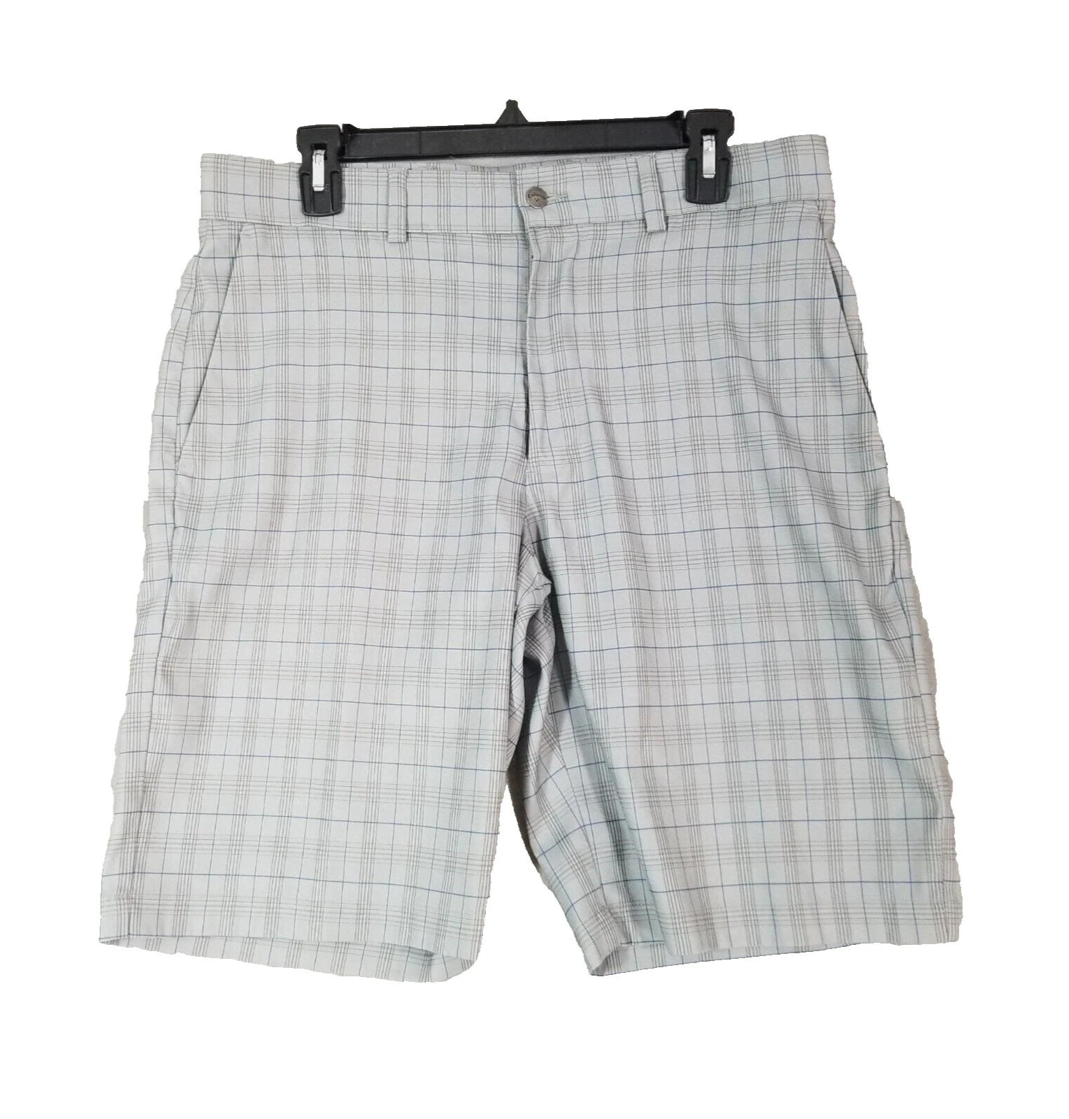 Callaway golf shorts men's 32x10 blue plaid Dri-Fit Flex stretch outdoor