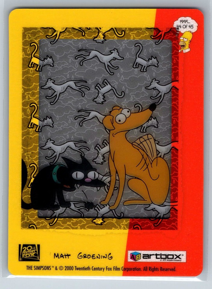 2000 Artbox The Simpsons FilmCardz Nuclear Family Pets Snowball Santa's ...