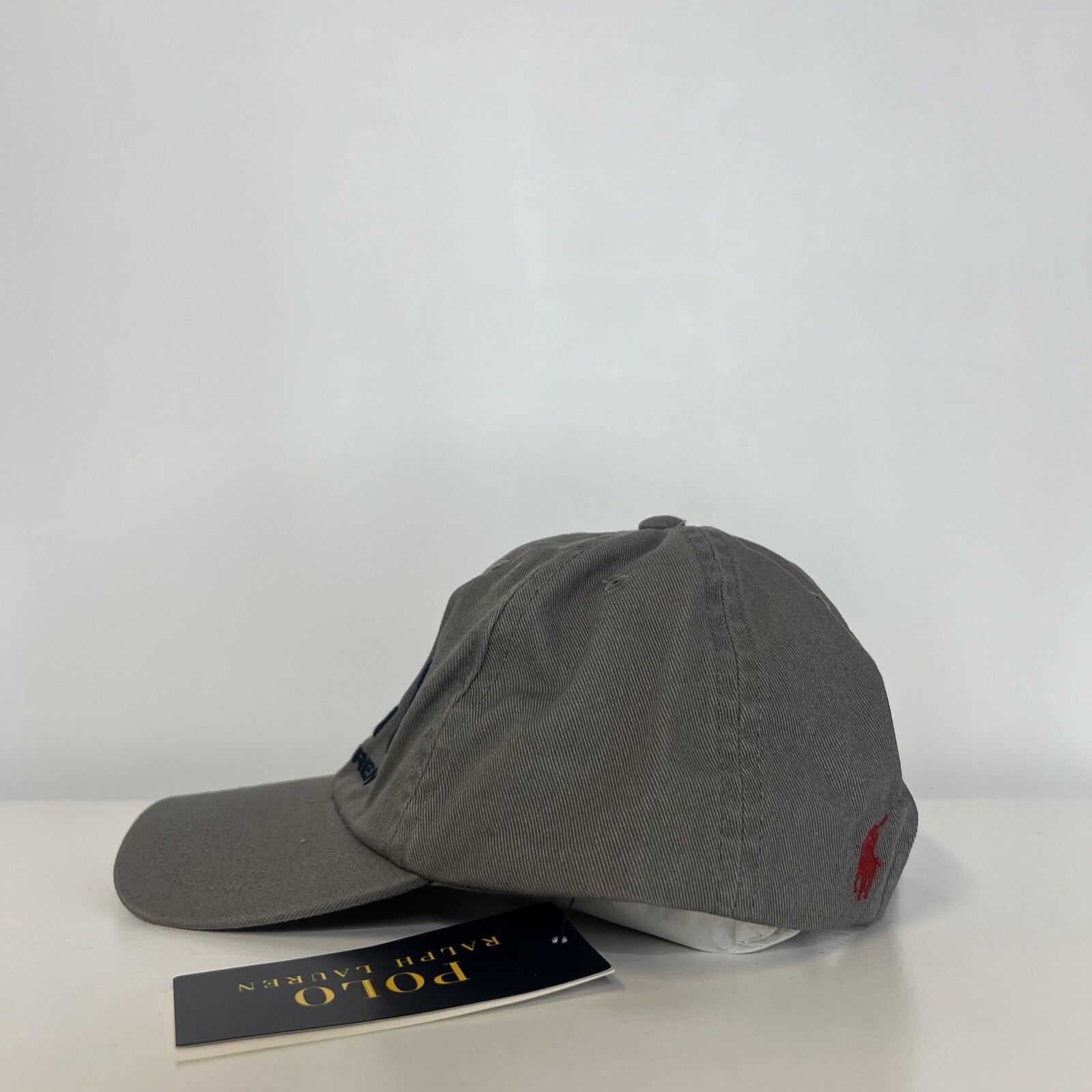 Polo Ralph Lauren bambini grande pony logo chino berretto a sfera grigio logo grande 2T 4T