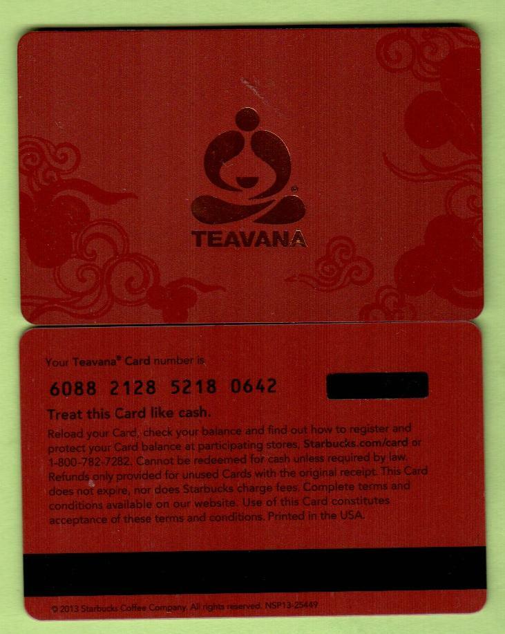 Vana Classic Logo On Red ( 2013 ) Gift Card ( $0 ) V1 ( 6088