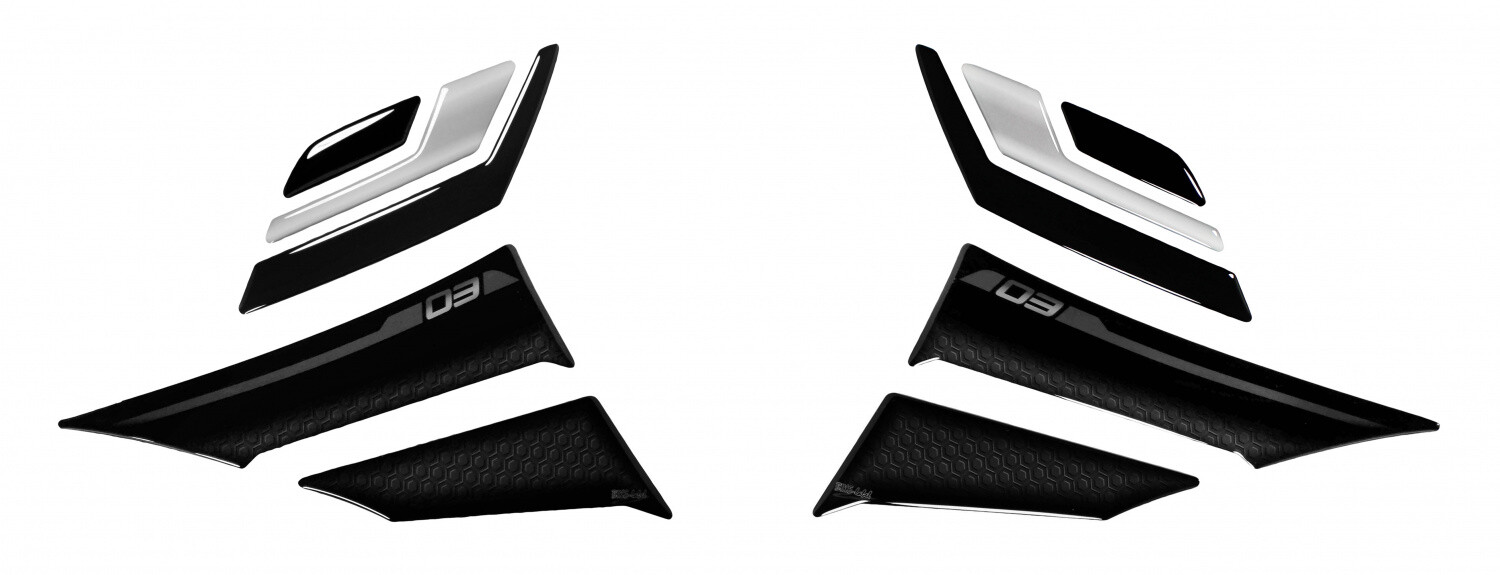 Side Tank Pad Compatible with Yamaha MT-03 Midnight Black - 2022 Onwards