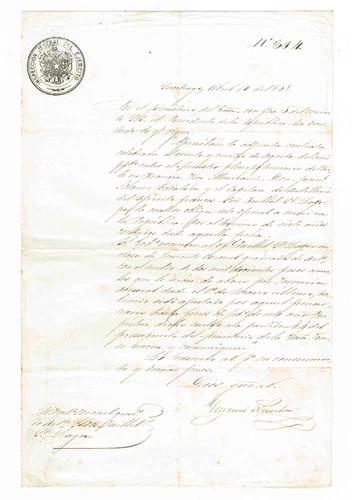 LE GENERAL CHILIO-ARGENTIN EUGENIO NECOCHEA ZARAZA DE SANTIAGO IN 1858