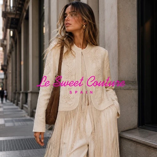 ZARA WOMAN SS26 ECRU-BEIGE ZW COLLECTION FRINGED JACKET ALL SIZES 6895/253/075