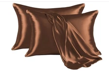 King size pillowcase - 20x36 - Chocolate Brown Bridal Satin - sold per piece