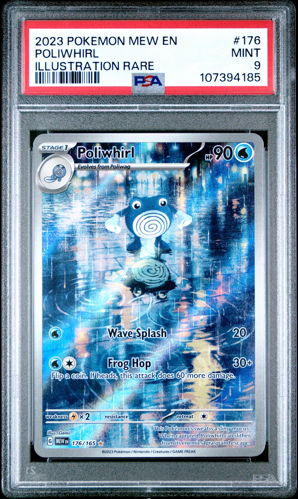 2023 POKEMON MEW EN-151 ILLUSTRATION RARE #176 POLIWHIRL PSA 9