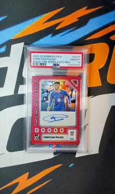 2023 Donruss FIFA Red Signature Series #/49 Christian Pulisic #SS-CP PSA 10