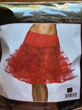 LEG AVENUE Knee Length Petticoat Skirt Red Net Costume Halloween NWT One Size