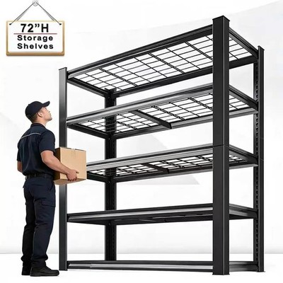 72'' Adjustable Double Heavy Duty Metal Layer Column Garage Shelving Rack 3000lbs