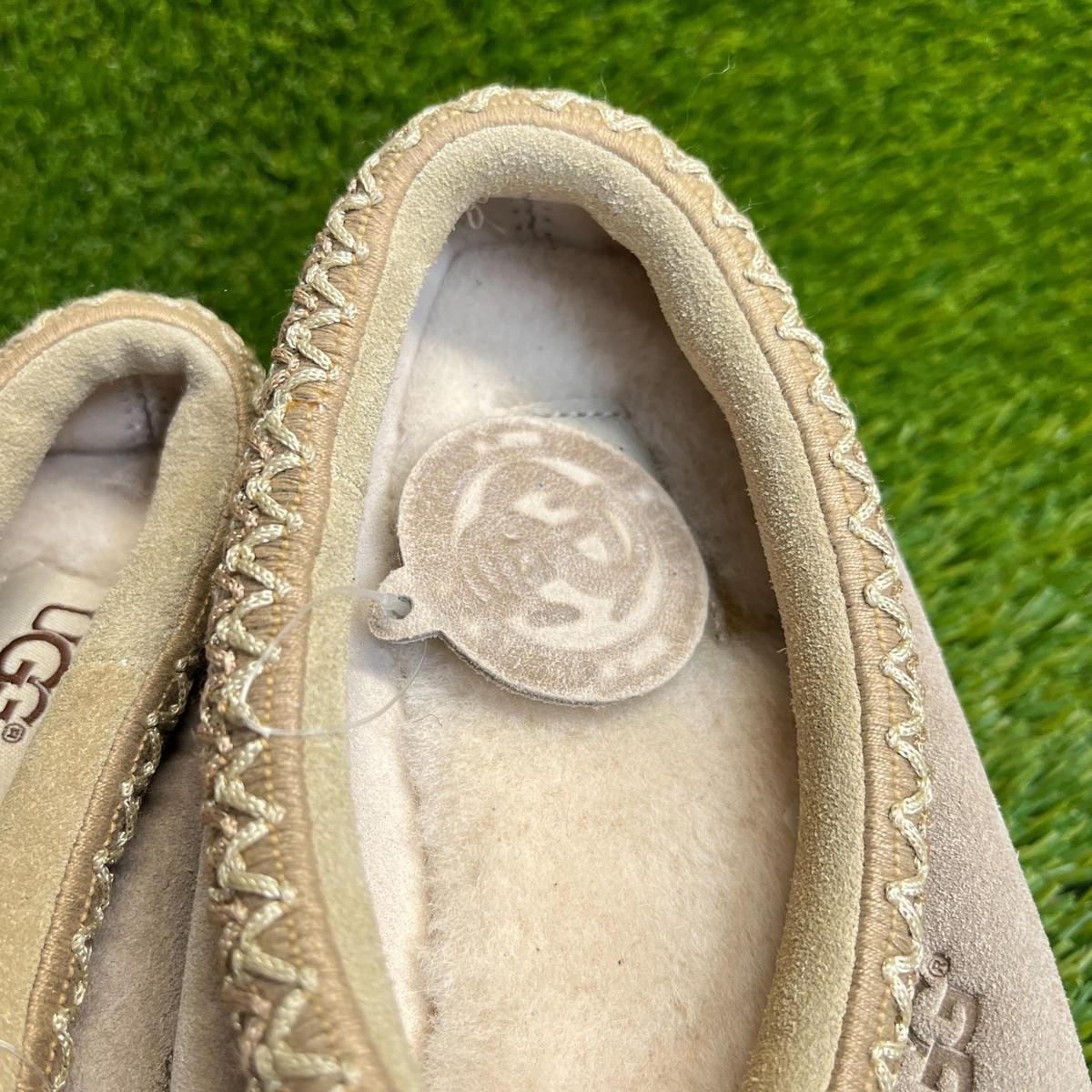 UGG Tazz Mens Size 9 Beige Casual Classic Outdoor Suede Slip On Slippers Shoes UGG Tazz Beige Suede Clogs | H-Brands main image 4
