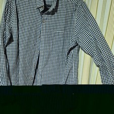 Van Heusen Classic Fit Easy Care Cotton Blue/White Check Dress Shirt 15 32/33