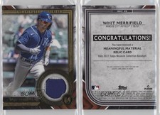 2022 Museum Collection Meaningful Materials Relics Gold /25 Whit Merrifield
