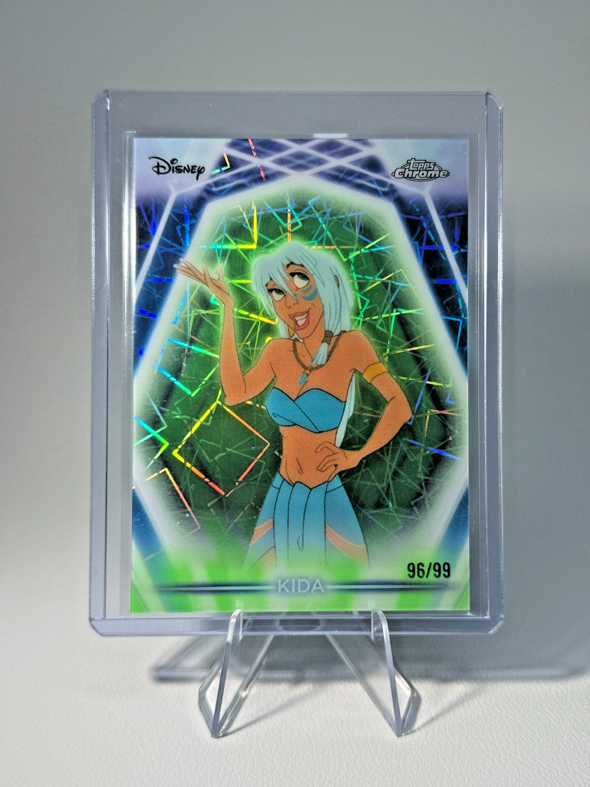 2026 Topps Disney Neon - Kida Chrome Neon Etch Green Lazer /99