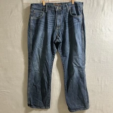 Wrangler Bootcut Jeans 34x28 Men’s Western Cowboy Rodeo Blue Denim USA Workwear