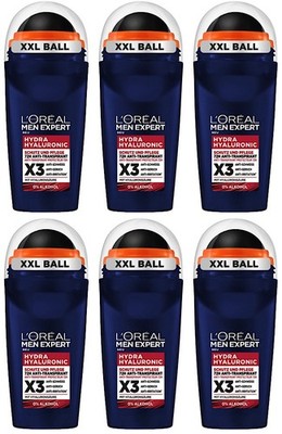  Loreal Men Expert Hydra Hyaluronic Deo Roll-On Deoroller 48h Deodorant 3x 50ml 