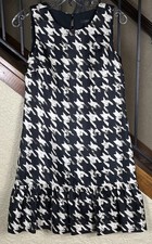 J.Crew Dress Black/Cream Lined  100% Silk Flounce Dress Women’s 00