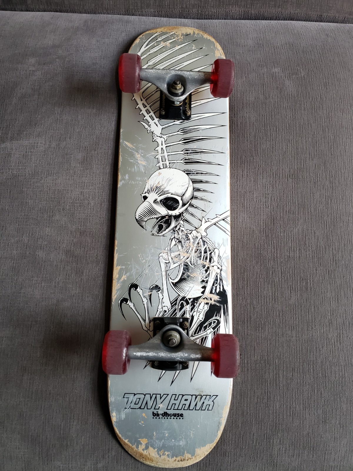 Vintage Y2K 31"x7.5&rdquo; Birdhouse Tony Hawk Pterodactyl Skull Complete Skateboard  