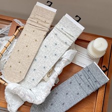 5 Pairs Lady Thin Soft Socks Summer Floral Decor Socks Mid-calf Socks Cosy Multi